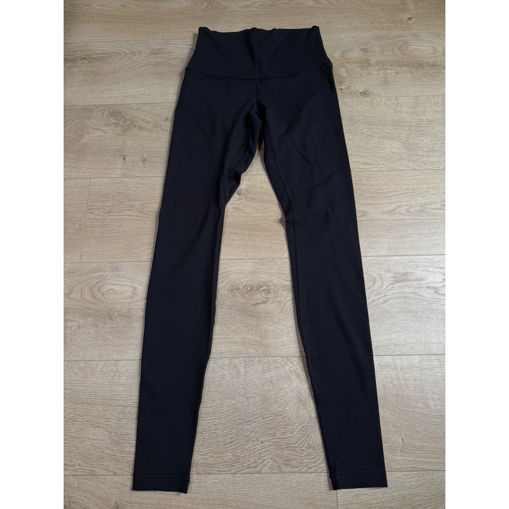 Lululemon Wunder Under High Rise Leggings Black Luon Full Length Size 6 Training